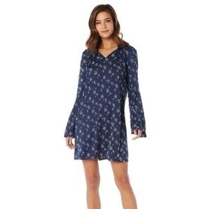 Anthropologie Michael Stars Blue Bell Sleeve Shift Mini Dress Extra Small XS